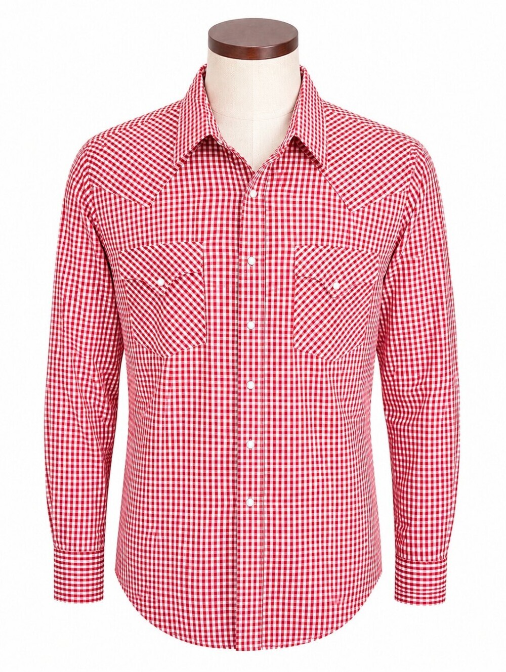 Holt Vintage Men's Red Gingham Plaid Pearl Snap Western Shirt XXLT Cowboy Rodeo
